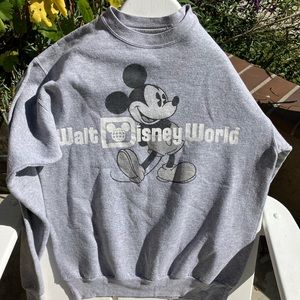 Disney Walt Disney World Mickey Mouse sweatshirt, gray and black, size small